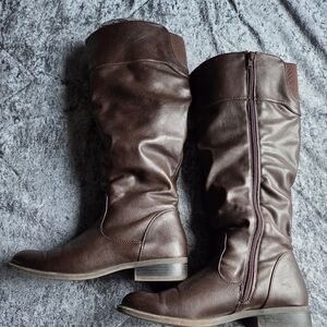Nine West Dark Brown Over the Knee Boots
